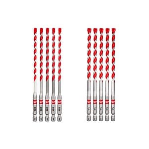 Save on Milwaukee Carbide Hammer Drill Bits - 5-Pack 3/16" & 5-Pack 1/4"