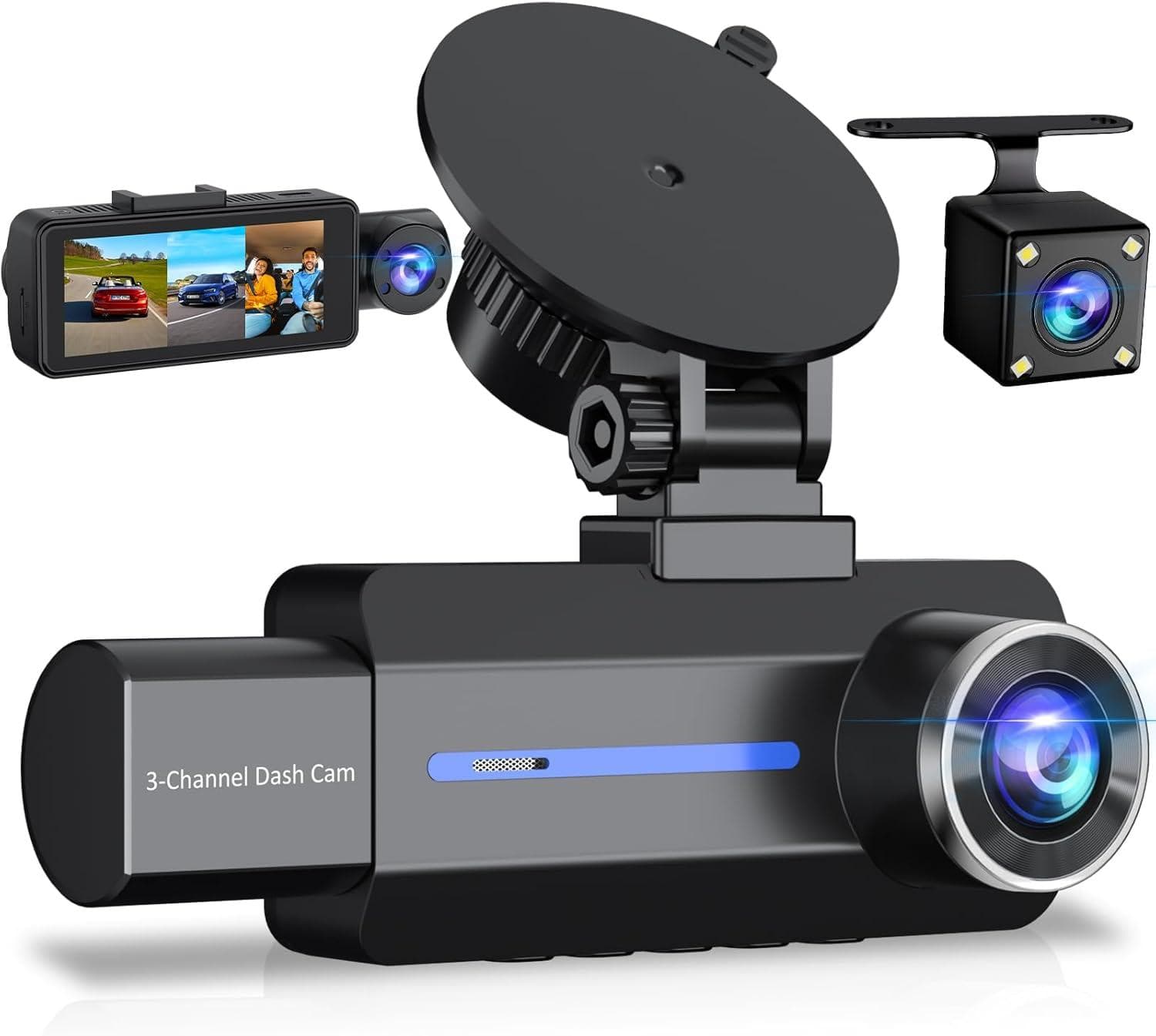 BAEASU 3-Channel 2.5K Dash Cam Amazon