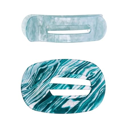Time and Tru Women's Hair Claw Clips, 2-Pack, Green