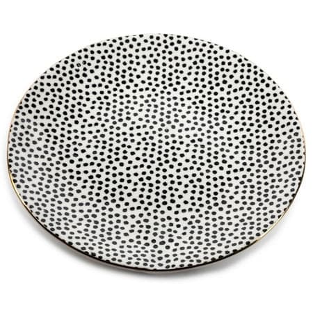 Thyme & Table Dot Ceramic Salad Plate Black and White