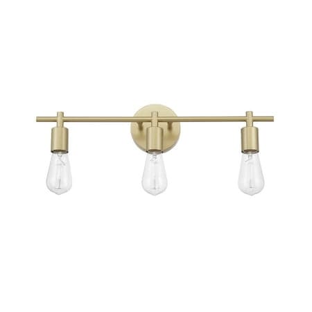 Better Homes & Gardens Modern 3-Light Reversible Vanity Light with Burnished Brass Finish and E26 Socket