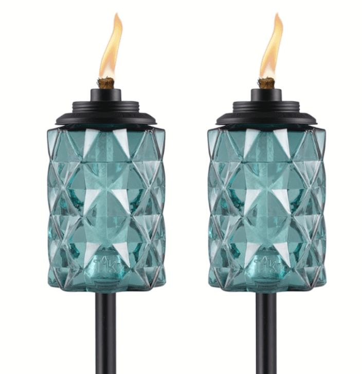 TIKI Topaz Blue Glass Torches, 2-Pack, 36% Off