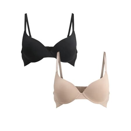 Steve Madden Women's Lightly Lined Underwire T-Shirt Bra, 2-Pack, Sizes 34B-38C