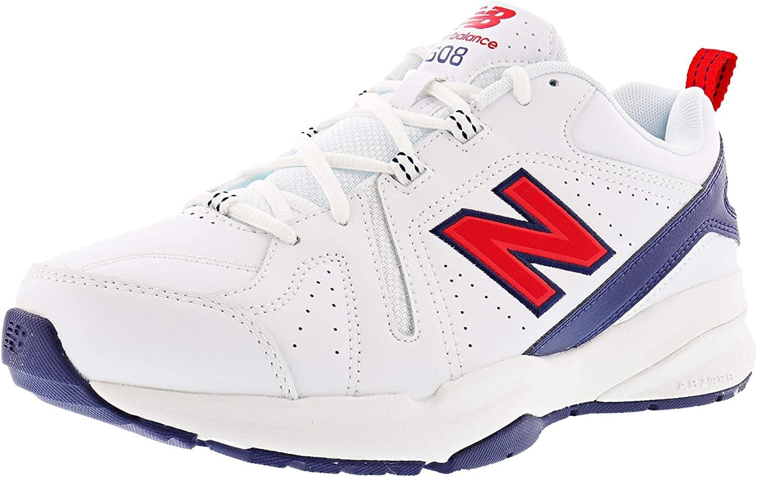 New Balance Men's 608 V5 Casual Comfort Cross Trainer, White/Red, 15