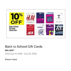 Dollar General Stores: Back to School Gift Cards: Belk, H&M, Academy, Wayfair 10% Off & More (Valid thru 7/25)