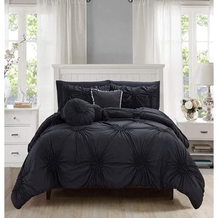 Elegant Comfort Hi-Loft Luxury 10-Piece Comforter Set Sunflower Design with Storage Pockets for King