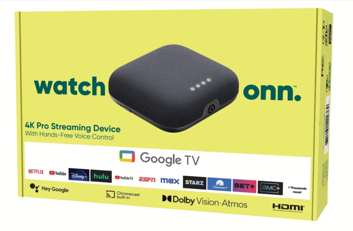Onn 4K Pro Google TV Streaming Device (Open Box) - 24% Off