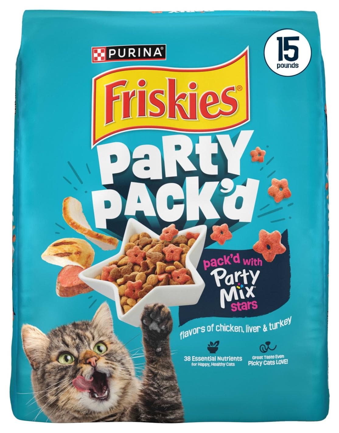 Purina Friskies Party Pack'd Dry Cat Food (15lbs) + $4 Cash
