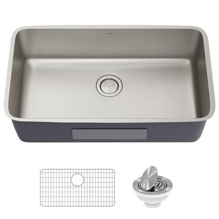 KRAUS Dex 33” Undermount 16 Gauge Stainless Steel Single Bowl Kitchen Sink