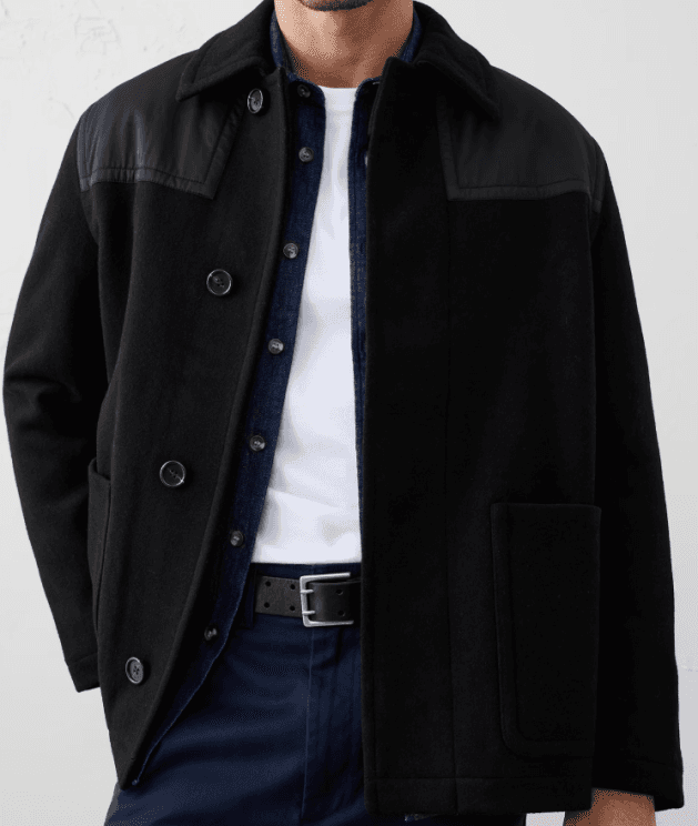 Wool-Blend Mixed Media Coat from Banana Republic Factory