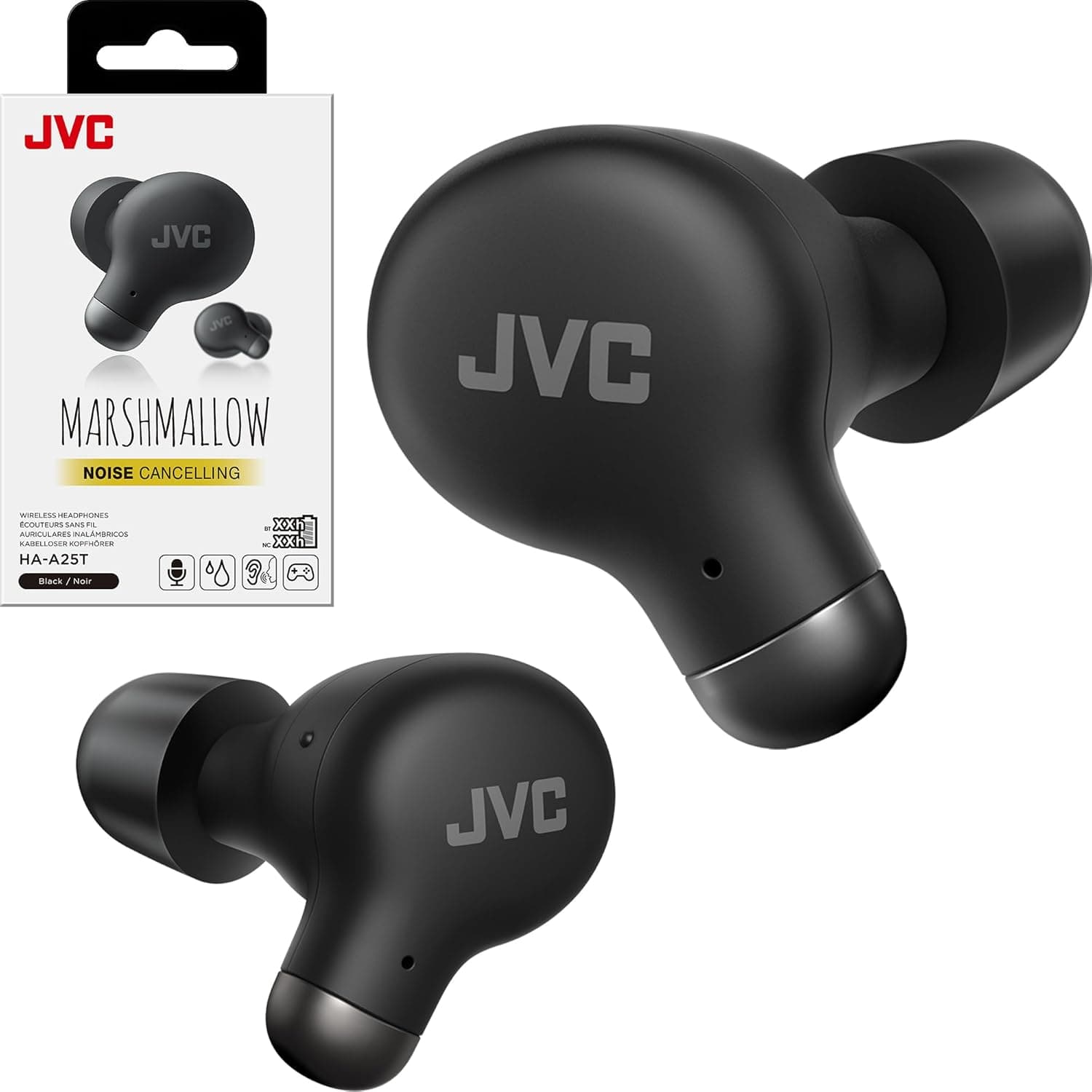 JVC Active Noise Cancelling True Wireless Earbuds - Up to 28 Hrs Playtime
