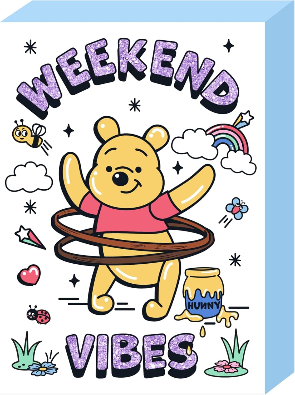 Silver Buffalo Disney Winnie The Pooh “Weekend Vibes” Box Sign, 5" x 7" x 1.5"