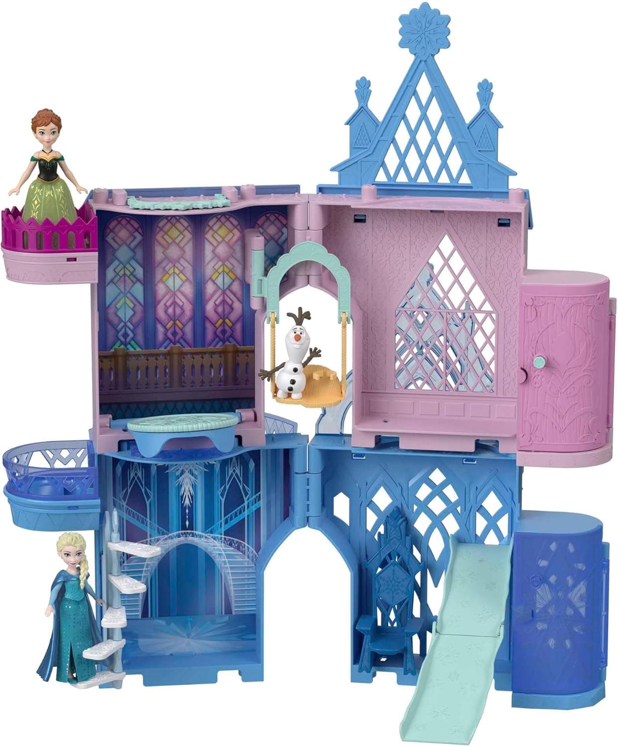 Mattel Disney Frozen Toys: Stackable Doll House with Olaf and Accessories