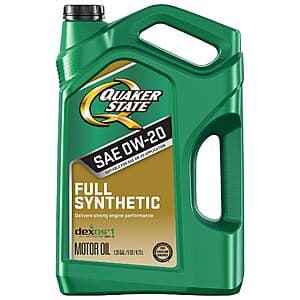 Quaker State 0W-20 Full Synthetic Motor Oil - 5-Qt for $12.90