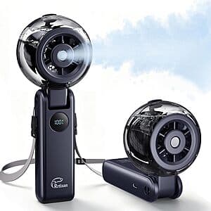 Rrtizan Rechargeable 5000mAh Handheld Misting Fan (Dark Blue) $13.30