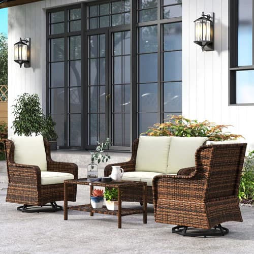 Outsunny 4-Piece Swivel Patio Set: Enjoy Outdoor Comfort at 72% Off