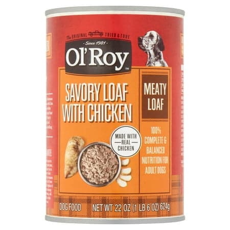 Ol' Roy Savory Loaf with Chicken Meaty Pate Wet Dog Food, 22 oz Can