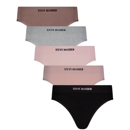 Steve Madden Women's Seamless Boyshort, 5-Pack, Sizes S-XL