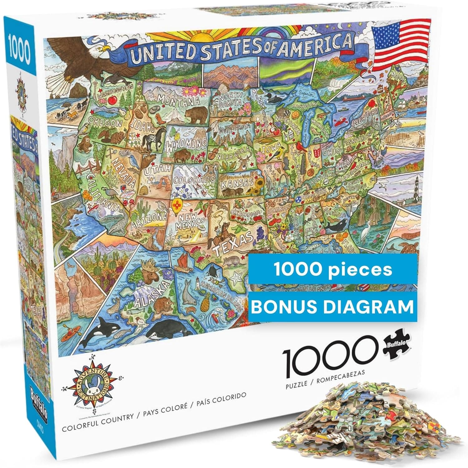Vibrant 1000-Piece Buffalo Games Puzzle: Colorful Country Challenge