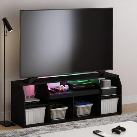 Furinno JAYA Large Media Console Table with LED For TV up to 65-Inch, Americano