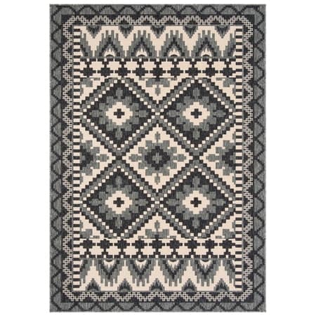 SAFAVIEH Veranda Johann Geometric Indoor/Outdoor Area Rug, Grey/Beige, 2'7" x 5'