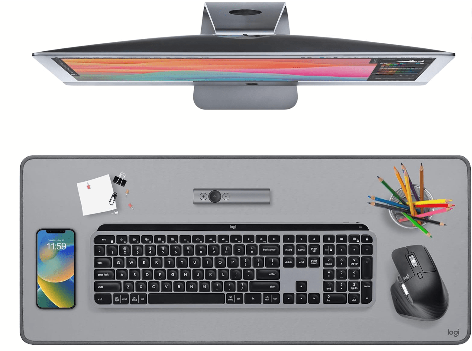 Logitech Spill-Resistant Desk Mat - Protect Your Workspace