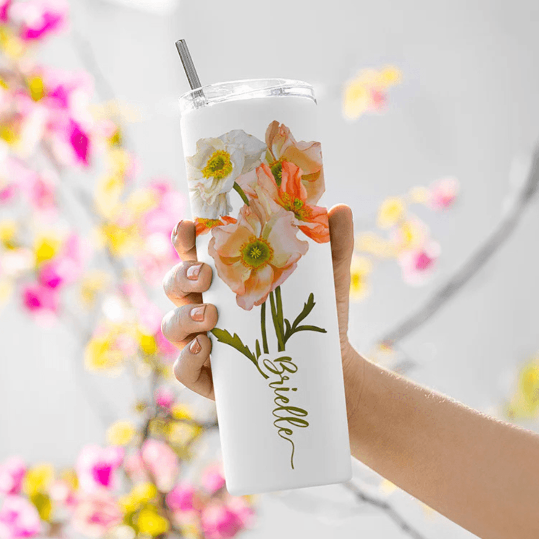 Personalized Birth Flower Tumbler - 32% Off