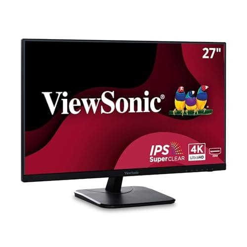 ViewSonic 27" 4K IPS Monitor with Thin Bezels for Home & Office