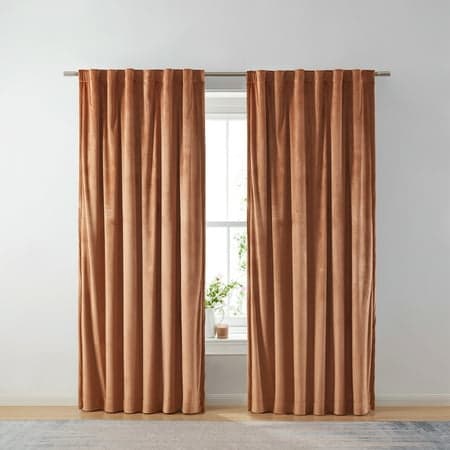 Better Homes & Gardens Dutch Velvet Solid 100% Blackout Single Curtain Panel, Spice, 52" W x 95" L