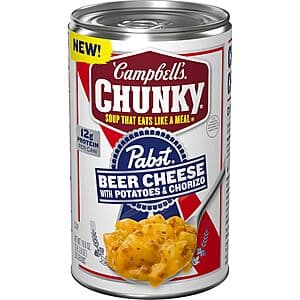 Hearty Chunky Soup: Campbell's x Pabst Blue Ribbon Beer Cheese 2 for $3.70