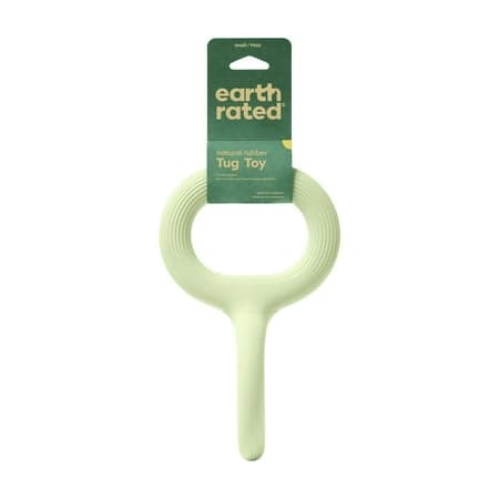 Earth Rated Tug of War Toy for Dogs and Puppies, Interactive Dog Pull Toys, Ergonomic Grip, Natural Rubber, Small, Green