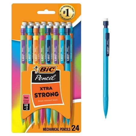 BIC Xtra Strong Mechanical Pencils, No. 2, Back to School Supplies, 0.9 mm, 24-Count