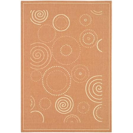 Safavieh Courtyard Hugo Oriental Indoor/Outdoor Area Rug, Terracotta/Natural, 5'3" x 7'7"
