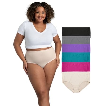 Fit for Me by Fruit of the Loom Women's Plus Size Cooling Breathable Brief Panties, Moisture-Wicking, Multipacks, Sizes 1X-5X