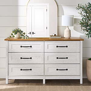 57" Better Homes & Gardens 6-Drawer Modern Farmhouse Dresser (3 Colors) $176 + Free Shipping