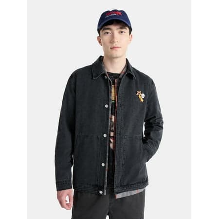 Netflix Stranger Things Washed Cotton Denim Jacket from No Boundaries, Men’s and Big Men’s