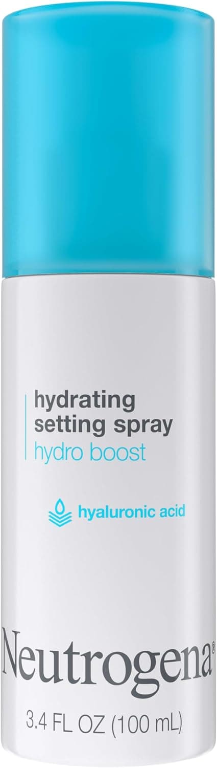 Neutrogena Hydro Boost Hydrating Makeup Setting Spray with Hyaluronic Acid, Setting Spray for Smooth, Dewy Skin, Fragrance Free, Non-Comedogenic & Hypoallergenic, 3.4 fl. oz