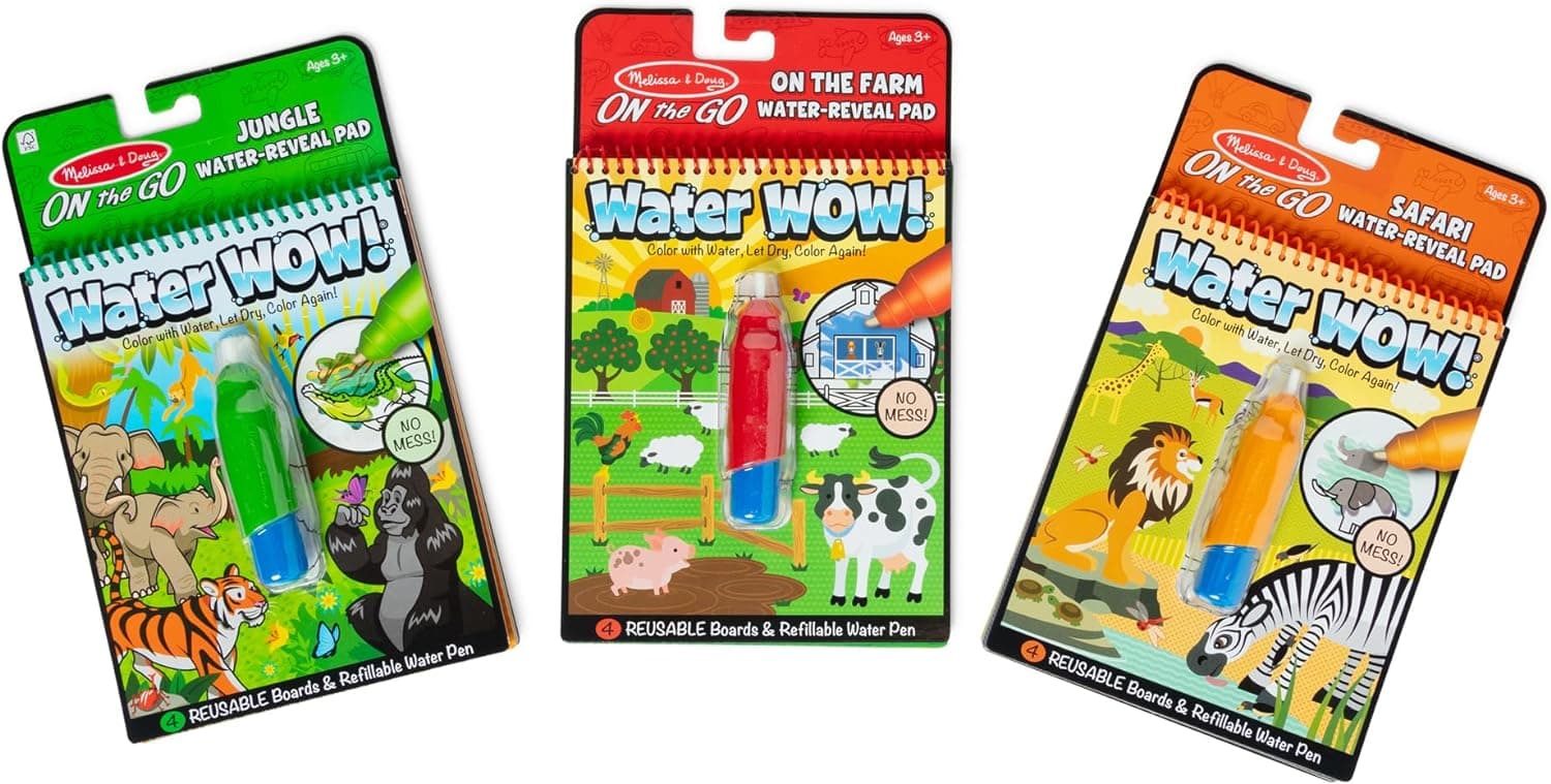 Melissa & Doug Water Wow! Activity Pads - Jungle, Safari, Farm