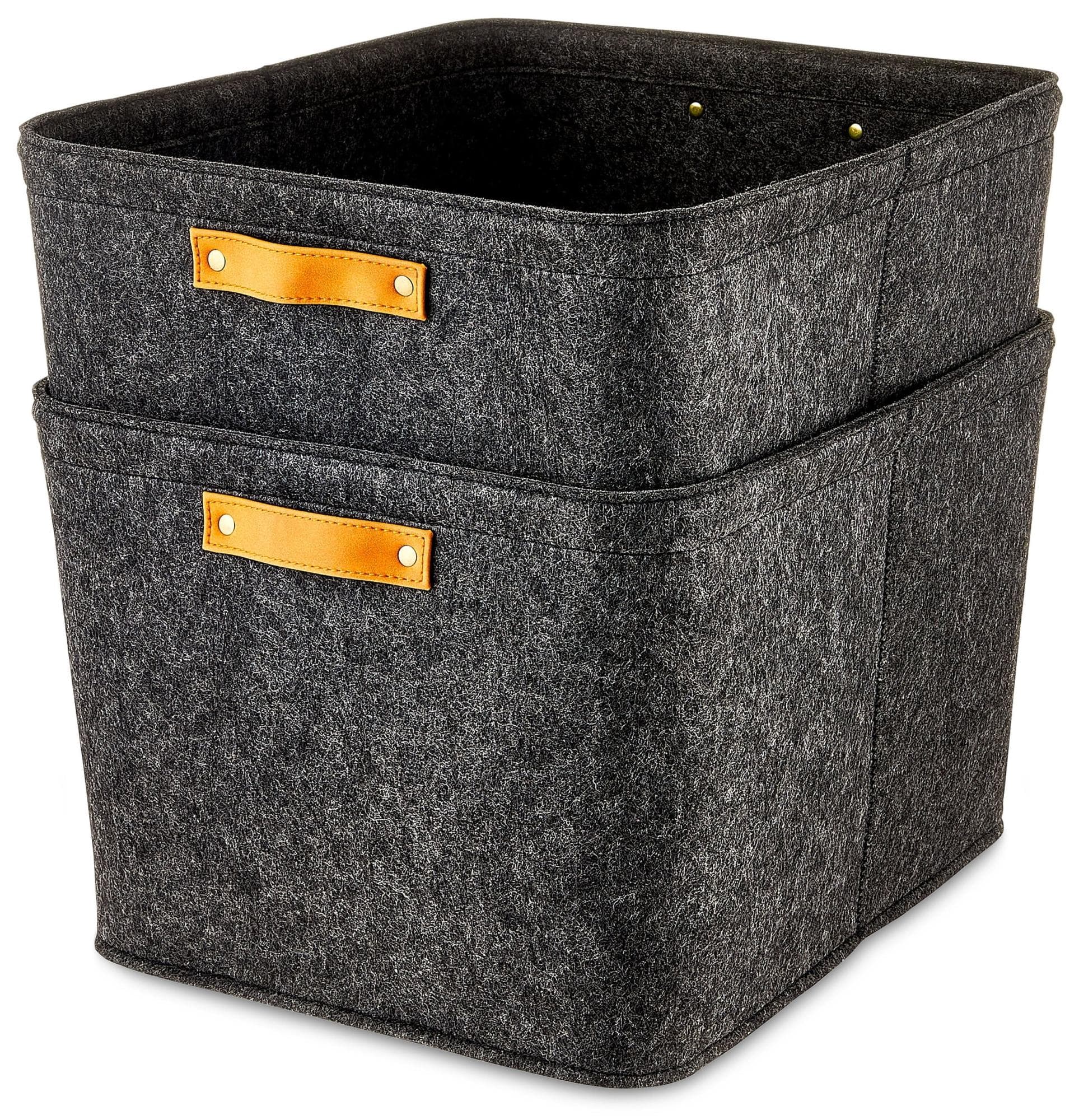 2-Pack of Mainstays Felt Storage Baskets for Versatile Organization
