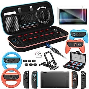 ivoler 21-in-1 Accessories Bundle Kit for Nintendo Switch 2 w/ Carrying Case & More $15
