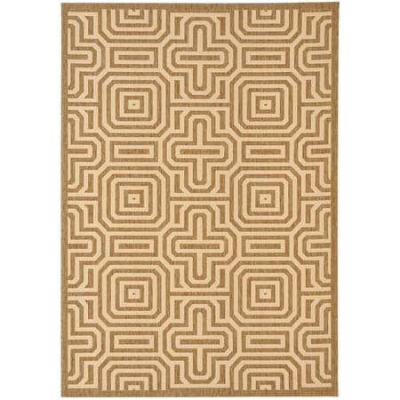 Safavieh Courtyard Holly Geometric Indoor/Outdoor Area Rug, Brown/Natural, 5'3" x 7'7"