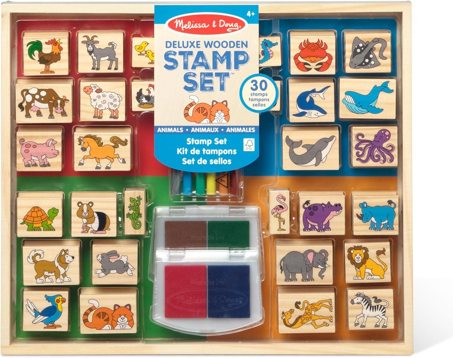 Melissa & Doug Deluxe Wooden Stamp Set: Engaging Art Supplies for Kids
