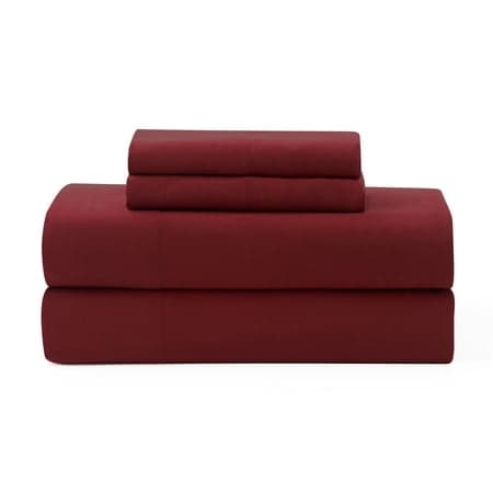 Pawz Queen Sheet Set, Soft Microfiber Bed Sheets with 2 Pillowcases, Red, Queen Size