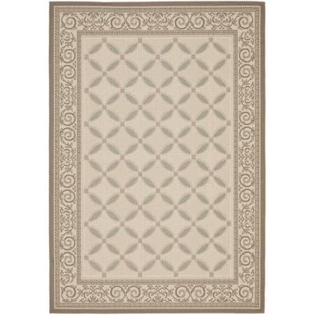 Safavieh Courtyard Cohen Bordered Indoor/Outdoor Area Rug, Beige/Dark Beige, 5'3" x 7'7"