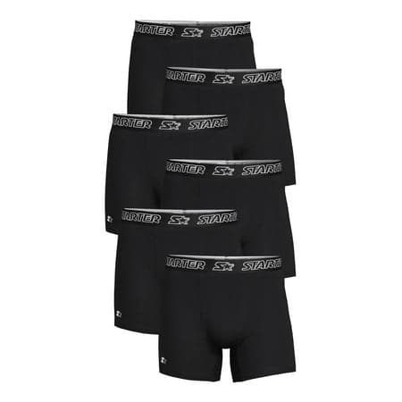 Starter Men's and Big Men’s Stretch Cotton Boxer Briefs, 6-Pack, Sizes S-5X
