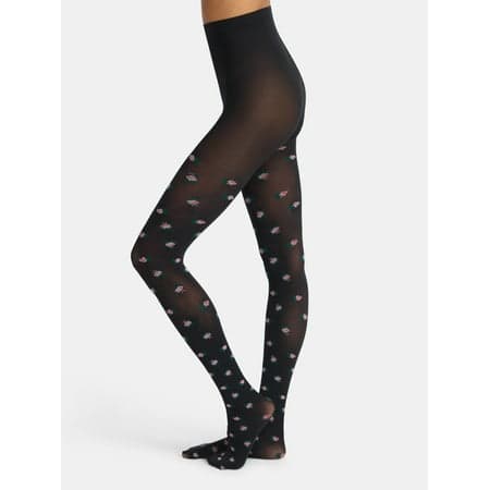 No Boundaries Ditsy Floral Print Tights, 1-Pair, Women’s