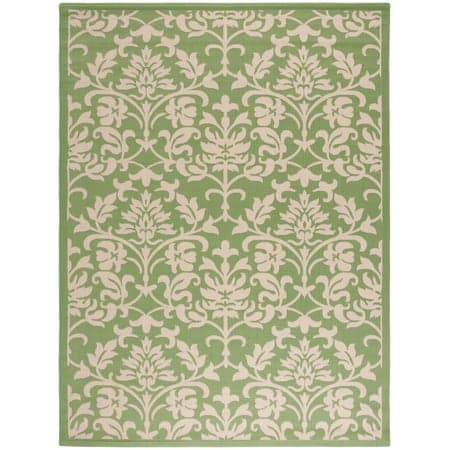 SAFAVIEH Courtyard Yvette Floral Indoor/Outdoor Area Rug, 9' x 12', Olive/Natural