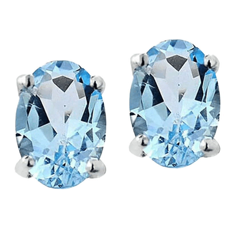RM Gold NYC Blue Topaz Studs in Sterling Silver - 80% Off