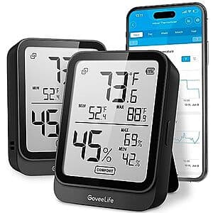 Precise Climate Control: Govee Hygrometer Thermometer 2-Pack for $17