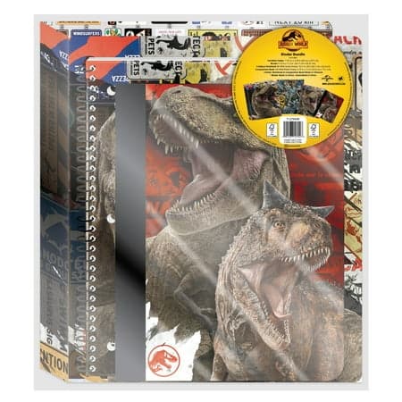 Jurassic World Stationery Bundle, 3-Ring, 1" Binder, Notebook, Composition Book, Folder